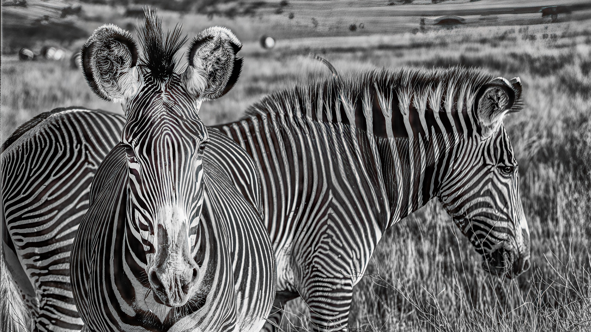 Two zebras on the Laikipia savanna